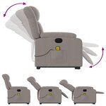 vidaXL Fauteuil inclinable de massage électrique Taupe Tissu