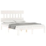 vidaXL Cadre de lit sans matelas blanc bois de pin massif