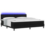vidaXL Lit à ressorts avec matelas avec LED Noir 200 x 200 cm tissu