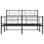 vidaXL Cadre de lit métal sans matelas avec pied de lit noir 160x200cm