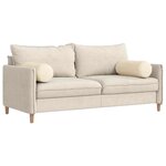 vidaXL Coussins d'accent 2 Pièces Crème Ø 25 x 70 cm