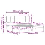 vidaXL Cadre de lit avec tête de lit rembourrée Gris clair