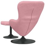 vidaXL Chaise Œuf avec Pouf Rose 63 x 73 x 90 cm Velours