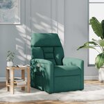 vidaXL Fauteuil inclinable Vert foncé Tissu