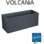 Jardinière Volcania 98 L décor pierre - 99 5 x 39 x H. 43 cm - Gris anthracite