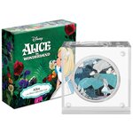 Alice in wonderland - disney 1 oz silver monnaie 2 dollars dollars niue 2021
