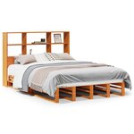 vidaXL Lit bibliothèque sans matelas cire marron 140x200cm bois massif