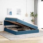 vidaXL Lit de Rangement avec matelas Bleu foncé 180 x 200 cm Velours