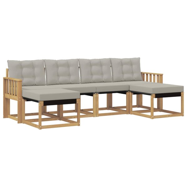 vidaXL Ensemble de canapés d'extérieur 6 Pièces Blanc et gris clair