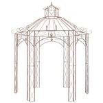 vidaXL Pavillon de jardin Marron antique 3 m Fer