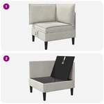 vidaXL Sofa avec rangement Crème Velours