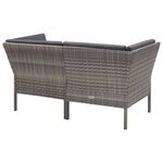 vidaXL Salon de jardin 6 Pièces avec coussins résine tressée gris