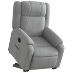 vidaXL Fauteuil inclinable électrique gris clair tissu