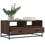 vidaXL Table basse chêne marron 100x50x45cm bois d'ingénierie et métal