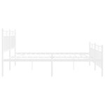 vidaXL Cadre de lit métal avec tête de lit/pied de lit blanc 183x213cm