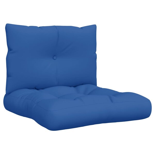vidaXL Coussins de palette lot de 2 bleu royal tissu