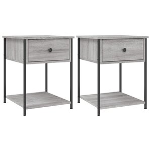 vidaXL Tables de chevet 2 Pièces sonoma gris 44x45x58 cm bois ingénierie