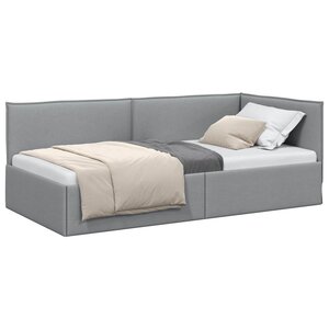 vidaXL Cadre de lit d'angle Gris clair 80 x 200 cm Velours