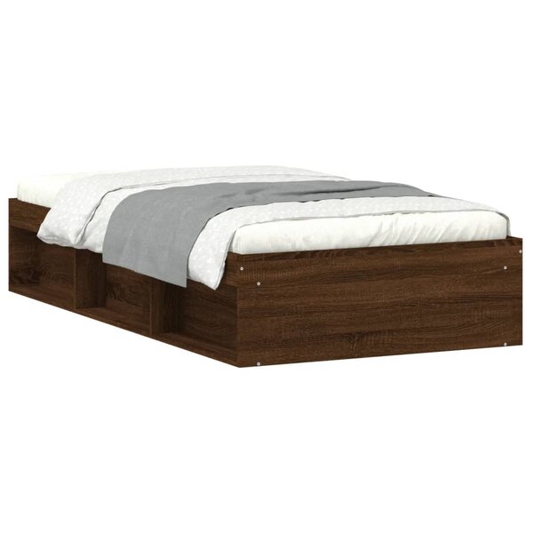 vidaXL Cadre de lit chêne marron 90x190 cm