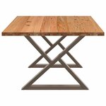 vidaXL Table à manger marron clair bois de chêne massif rectangulaire