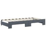 vidaXL Lit de jour avec gigogne et matelas gris foncé 90x190cm velours