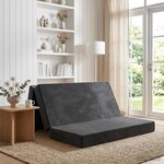vidaXL Canapé-lit pliable 140 x 67 x 45 cm Gris foncé