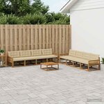 vidaXL Ensemble de canapés d'extérieur 9 Pièces Naturel et Beige