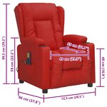 vidaXL Fauteuil de massage Rouge bordeaux Similicuir