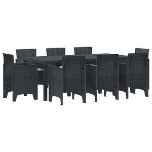 vidaXL Ensemble de salle à manger pour jardin 9 Pièces Anthracite