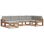 vidaXL Ensemble de canapés d'extérieur 6 Pièces Naturel et gris clair