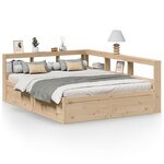 vidaXL Lit bibliothèque sans matelas 160x200 cm bois massif de pin