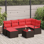 vidaXL Ensemble de Canapés 7 Pièces Marron polyrotin
