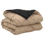 vidaXL Duvet d'été simple Noir et Taupe 200 x 140 cm Microfibre