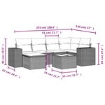 vidaXL Salon de jardin avec coussins 7 Pièces marron résine tressée