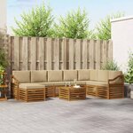 vidaXL Ensemble de canapés d'extérieur 9 Pièces Naturel et Beige