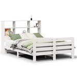vidaXL Cadre de lit sans matelas blanc 140x190 cm bois de pin massif