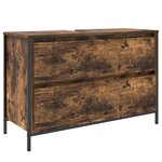 Ensemble de mobilier de salle de bain 3 pièces en chêne fumé en bois d'ingénierie