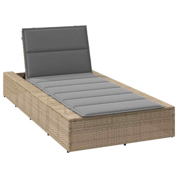 vidaXL Transat avec coussin flottant beige résine tressée