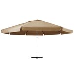 vidaXL Parasol d'extérieur avec mât en aluminium 600 cm Taupe