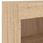 vidaXL Meuble TV muraux 4 Pièces avec lumières LED chêne sonoma