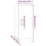vidaXL Buffet Gris béton 34 5x34x90 cm Bois d'ingénierie