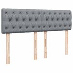 vidaXL Sommier à lattes de lit avec matelas Gris clair 140x200cm Tissu