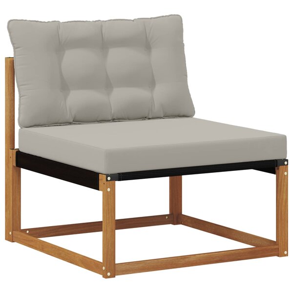 vidaXL Sofa de milieu extérieur Bois d'acacia massif et Textilène