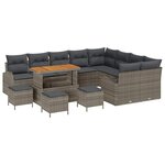 vidaXL Ensemble de canapé de jardin 13 Pièces Gris Poly rotin