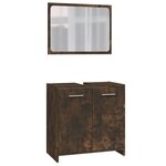 vidaXL Ensemble de meubles de salle de bain 3 Pièces Chêne fumé