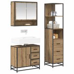 vidaXL Ensemble de mobilier de salle de bain 3 Pièces Chêne artisanal