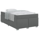 vidaXL Cadre de lit avec matelas Gris foncé 120 x 190 cm tissu