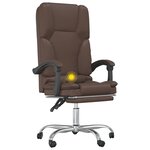 vidaXL Fauteuil de massage inclinable de bureau Marron Similicuir