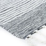 Tapis Terra - 120 x 170 cm - Bandes gris, argent et blanc