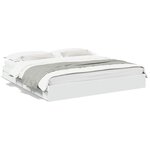 vidaXL Cadre de lit avec tiroirs sans matelas blanc 180x200 cm